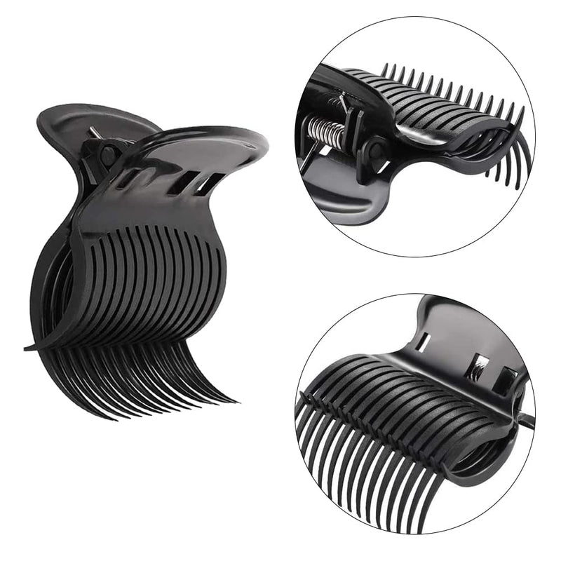 12 Pcs Hot Roller Clips Heat Resistance Plastic Hair Curler Claw Clips Lightweight Replacement Roller Clips for Hair Salon (Black)