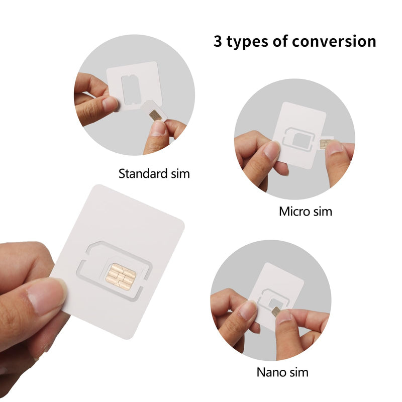 Sim Card Adapter Nano/Micro/Mini Card Converter Large Card Board 3 in 1 Card Holder 2pcs