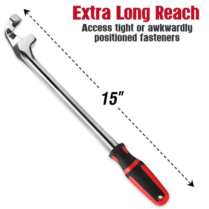 CROM 15-Inch Wrench Extender Tool - Extension Wrench Torque Multiplier Tool Bar For Maximum Leverage, Offers Extra Torque To Remove Tight Fasteners, Ideal for DIY and Mechanics 15" Wrench Extender