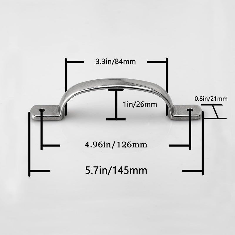 2PCS Boat Grab Handles Stainless Steel Boat Handrail 5.7" Heavy Duty Marine Door Grab Handle,Marine Rail, Grab Handle for Marine Yacht