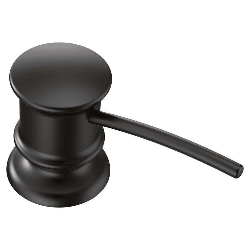 Moen 3944BL Deck Mounted Kitchen Soap Dispenser with Above the Sink Refillable Bottle, Matte Black