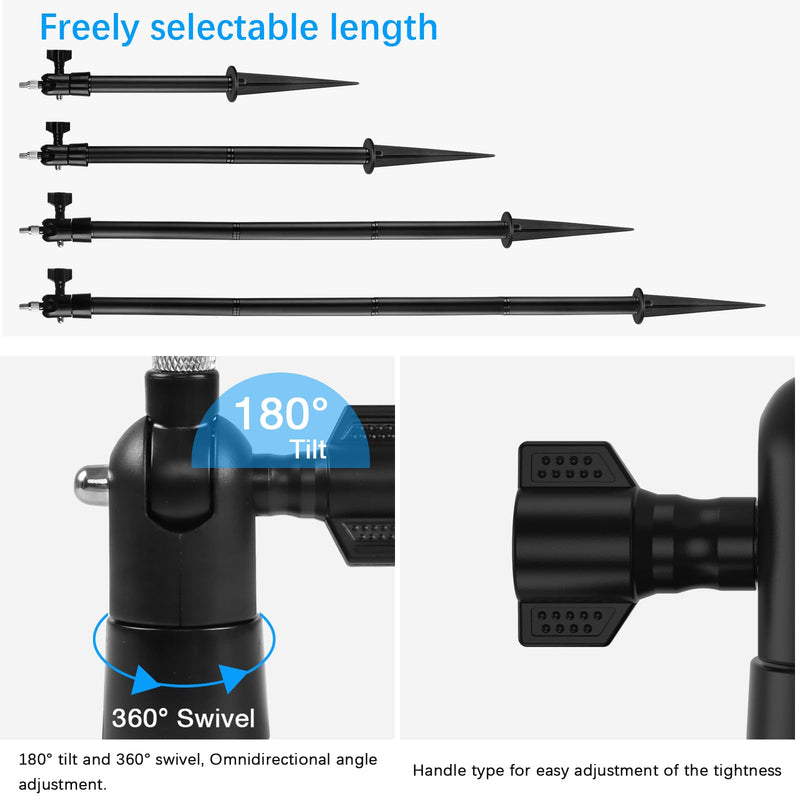 HOLACA Spike Pole Mount Ground Stake and Weatherproof Silicone Skin for Arlo Essential Security Camera(2nd Gen),Suitable for Stake into Soft Ground