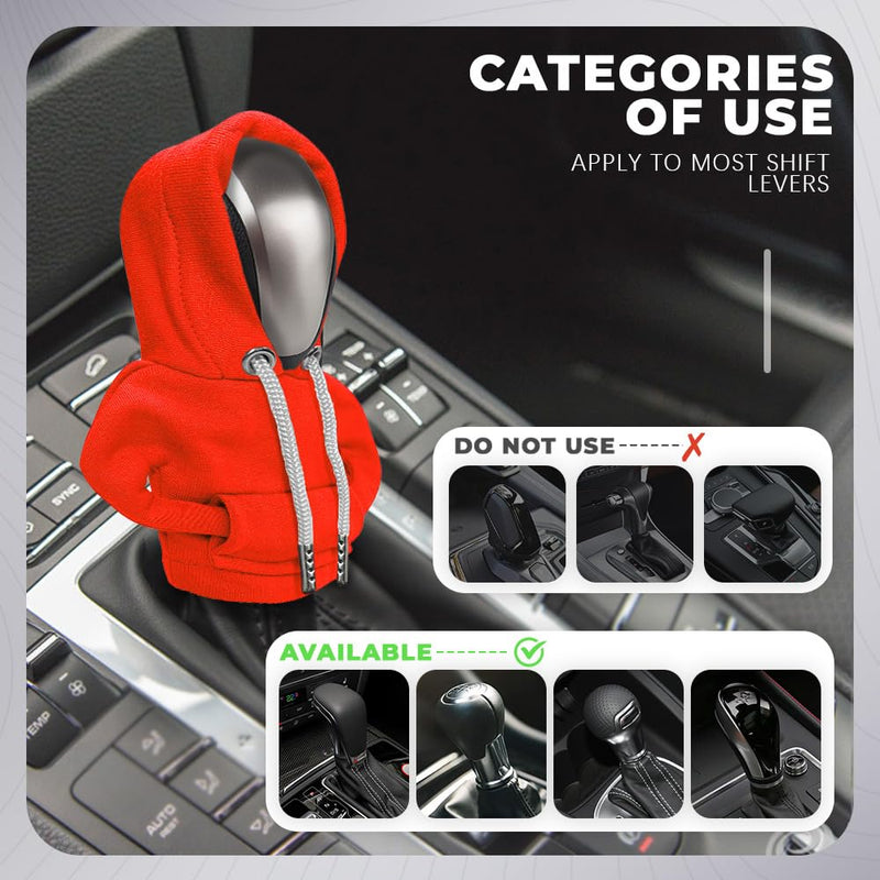 Gear Shift Hoodie, Gear Shift Cover, Fashionable Hoodie Automotive Gear Shift Knob Protector, Car Accessories Mini Sweater Gear Shift Knob Cover Universal for Car Gear Shift Levers (Orange) Orange