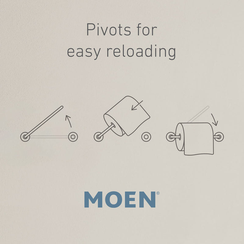 Moen Belfield Polished Nickel Pivoting Toilet Paper Holder, YB6408NL