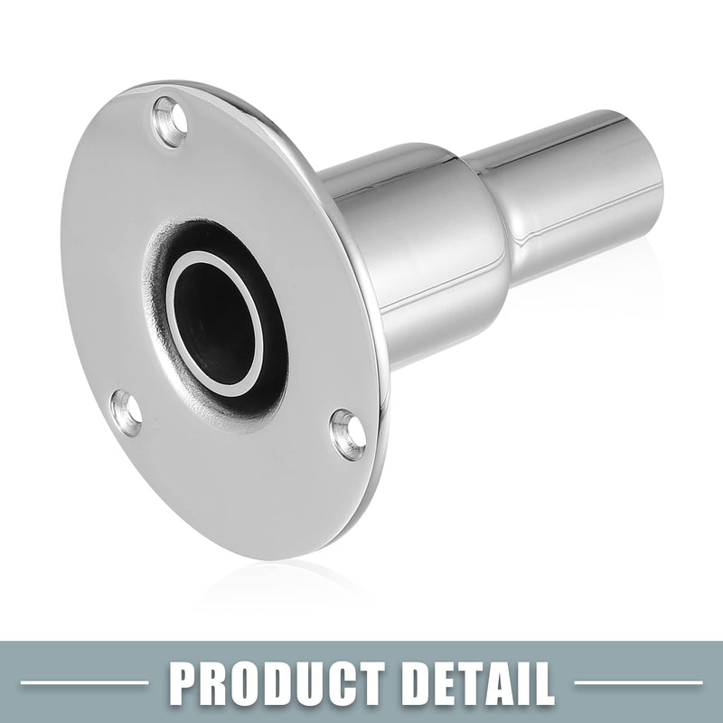 Straight Thru Hull Exhaust Skin Fitting with Screws and Nuts for 24mm 0.94 Inch Tube Pipe Stainless Steel