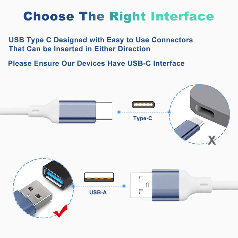 2 USB Hubs, 4-Port USB 3.0 Hub, Ultra-Slim Data Expander, Compatible with Windows, Mac, Linux Laptops & PCs Dual USB-A