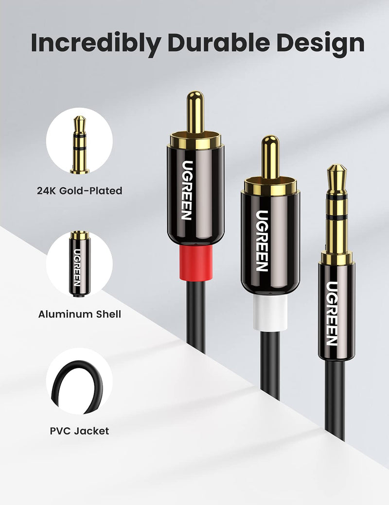 UGREEN USB Audio Adapter Bundle with 3.5mm to 2RCA Male Audio Adapter