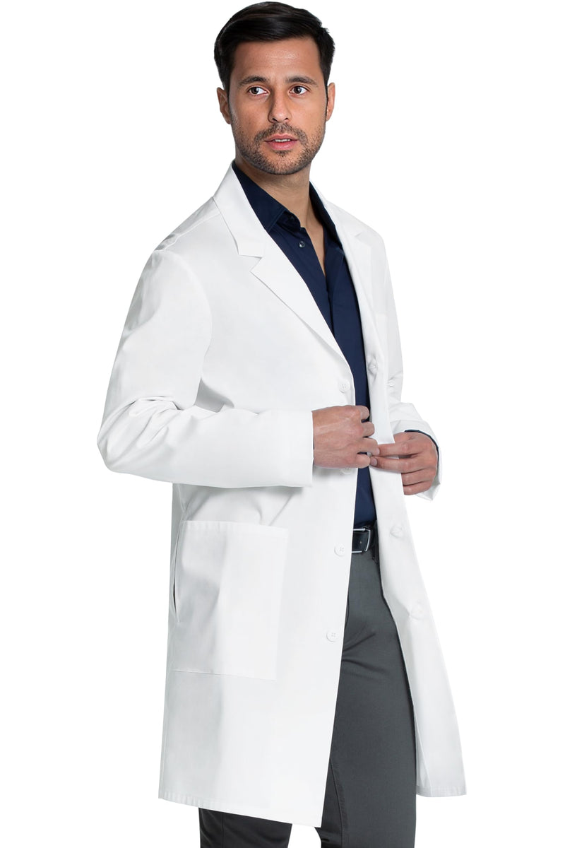 Cherokee Lab Coat for Men or Women with 3 Pockets and Center back length 38" CK460 Standard Size 38" Large White