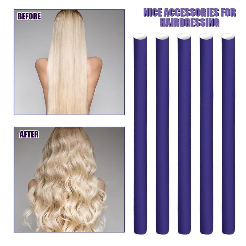 30 Pieces 24cm Large Bendy Rollers Kitsch Flexi Rods | Flexi Rods for Heatless Curls Healthy Hair Soft Foam Hair Rods