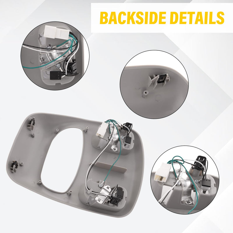 Overhead Console Roof Dome Light Interior Gray Map Reading Light Lamp Assembly, Compatible with 2002-2010 Dodge Ram 1500 2500 3500 4500 5500 Overhead Console Replace# 1DK78BD1AA 1DK78TL2AA Gray-Halogen Lamp Assembly