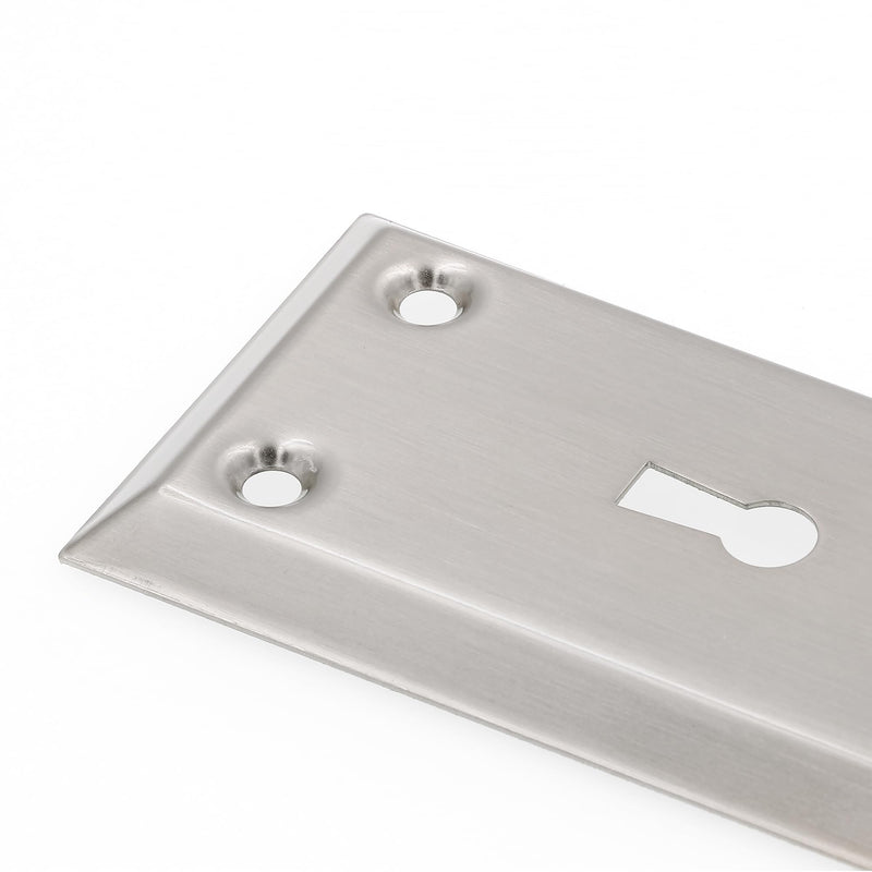 Prime-Line E 28335 Mortise Keyed Lock Set with Glass Knob, Single Pack | Replaces Antique Lock Sets, Fits 2-3/8 In. Backset Doors Satin Nickel