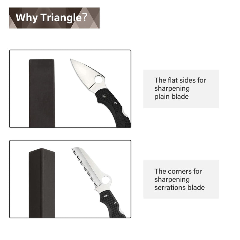 Tri-angle sharpener, Tri Angle System for Pocket Knife, Recurve and Tanto Blades Sharpener, High Alumina Ceramic Stones
