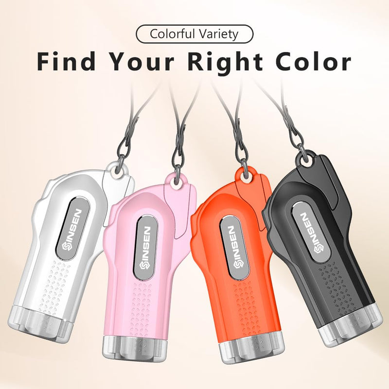  [AUSTRALIA] - SINSEN Car Safety Hammer, 2-Pack Window Glass Breaker & Seatbelt Cutter, Emergency Keychain, Automotive Escape Kit and Survival Tool for Land/Underwater, Pink & White