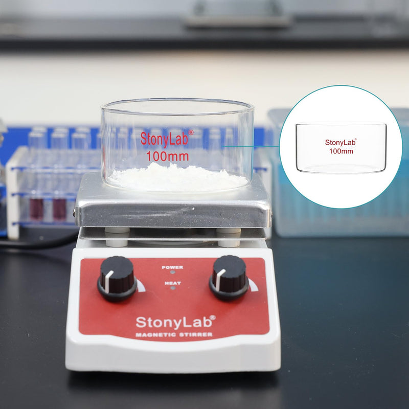 stonylab Crystallizing Dish, Thick-Wall High Borosilicate Glass Crystallizing Dishes for Crystallization and Evaporation Lab Glassware, Flat Bottom, No Spout, O.D. 80 mm, 100 ml (Pack of 2) 100 ml (Pack of 2)