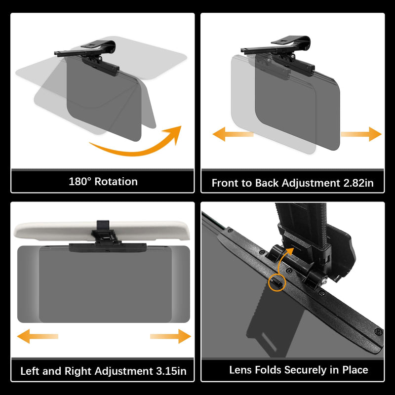 Sun Visor Extender for Cars，Adjustable Polarized Sun Visor Extender ，Polarized Car Sun Visor，Safe Driving Extension for Glare/UV ，Clip on, Universal (Universal, L) Large