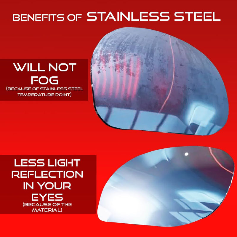 Blind Spot Mirror Fits All Car Side Mirrors - Patented Stainless Steel Mirrors with Bigger Viewing Image - Less Fogging - Less Sun Reflection by Utopicar Car Accessories