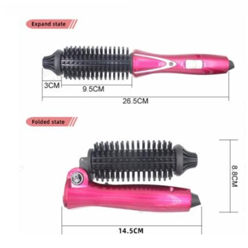 Electric Hair Curler, Hot Curler Brush Professional Anti-Scald Instant Heat Up Curling Wands Instant Heat Styling Brush Suitable For All Hair Types (UK Plug（110-240V）)