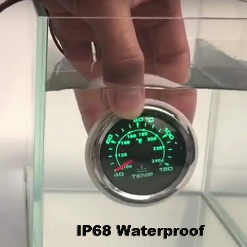Marine Trim Gauge UP DN Boat Trim Balance Gauge Meter 52mm Trim Tilt Indicator 0-190ohm Signal 7 Color Backlight IP68 Waterproof White