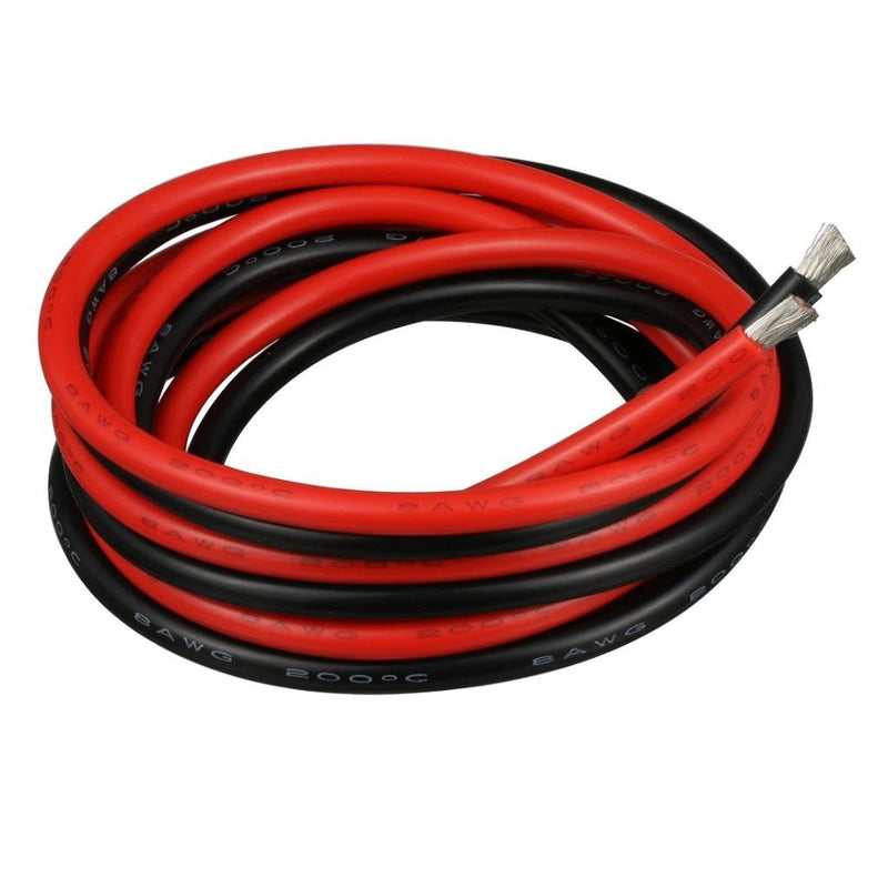 BNTECHGO 8 Gauge Silicone Wire Kit 2 Color Each 10 ft Flexible 8 AWG Stranded Tinned Copper Wire 8 AWG 10 ft per color Red and Black