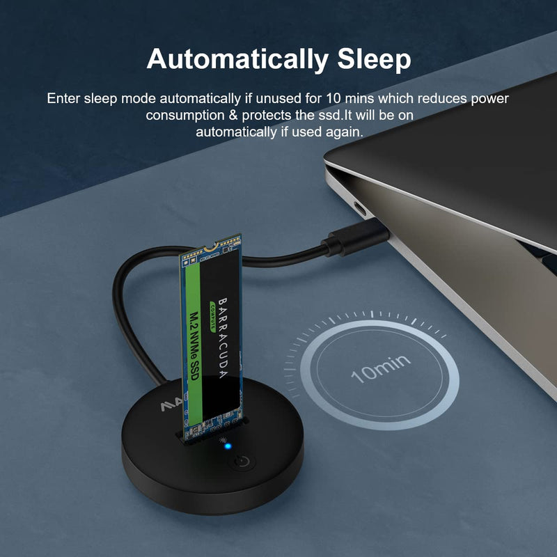 MAIWO M.2 NVMe SSD Docking Station, PCIe SSD Dock to USB C Adapter, USB3.2 GEN2x1 10Gbps Speed with UASP Trim, 4TB Capacity, Tool Free, Plug and Play USB-C Port NVMe Dock