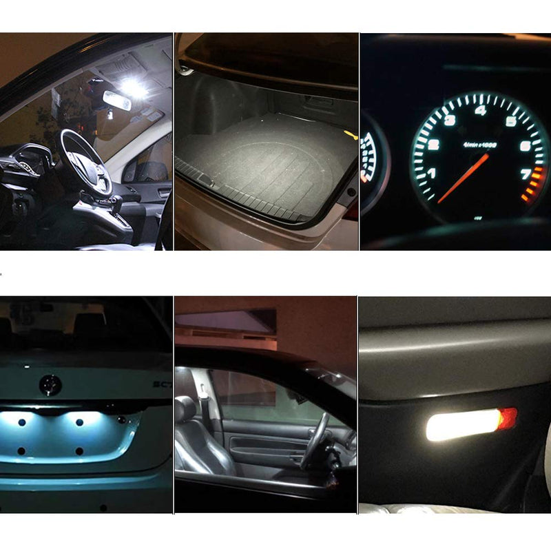 Shuyee Super Bright BA9S LED Car Bulbs, BA9 53 57 1895 64111 LED Lamp for Instrument Cluster Door Courtesy Map License Plate Light on RV Camper Trailer, Pack of 10