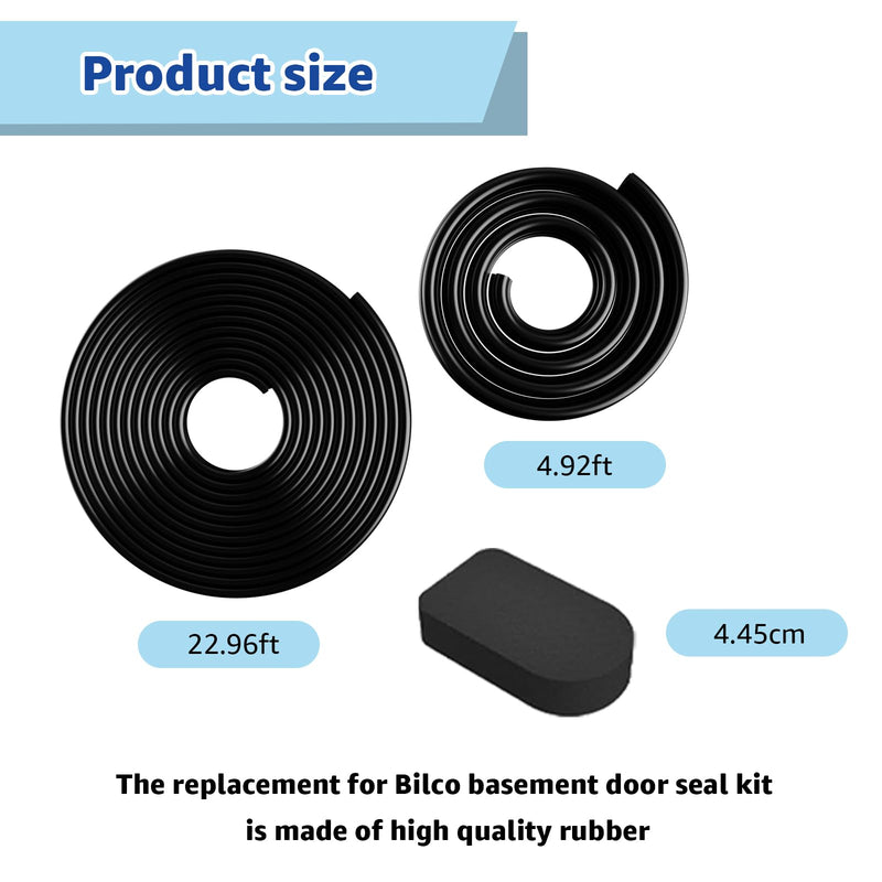 for Bilco Basement Door Seal Kit (1 x U Shaped Gasket, 1x Bulb Trim Gasket, 4 x Cap Seal Pad) - Replacement for Bilco Basement Door Weatherstrip Kit