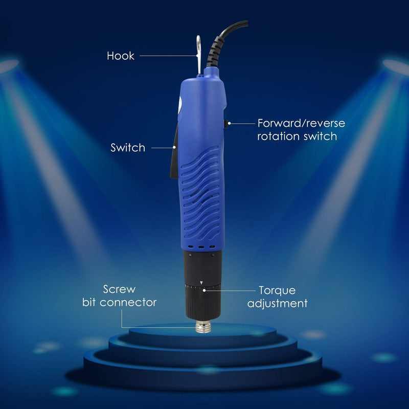 AC 110V Electric Screwdriver Handheld Corded Electric Screw Driver Adjustable Torque 1/4-in Screw Bit Diameter Repair Tool