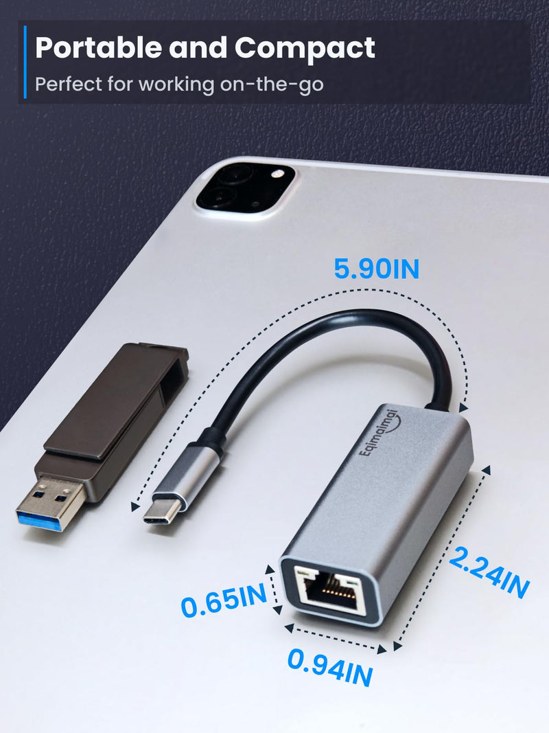 ethernet to USB c Network Adapter with gigabit,Ideal ubsc ethernet Adapter for MacBook Air,MacBook pro,for iPad 10th,Dell XPS,Chromebook,Surface USB C to Ethernet Adapter