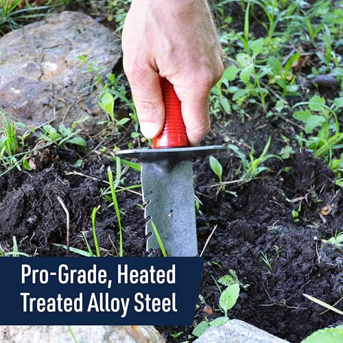 Kings County Tools 12-Inch Gardener's Digging Knife | 7-Inch Long Curved Alloy Steel Blade with Serrated Edge | Cut Roots and Vines | Made in the USA