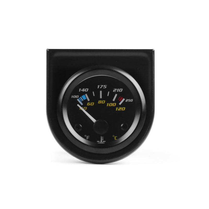 2" 52mm Pointer Car Water Temperature Gauge 40-120 Celsius /100-250 Fahrenheit Water Temperature Temp Gauge White Light with 1/8NPT Sensor Car Meter