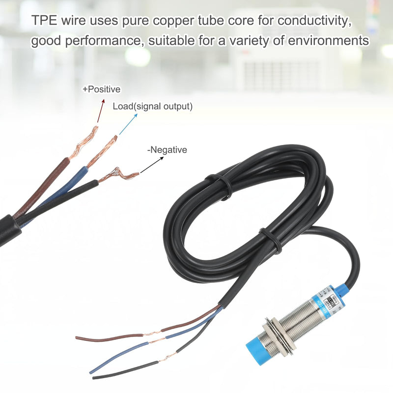 MECCANIXITY 4Pcs Inductive Proximity Sensor,PNP NO M18 DC 6-36V 300mA Proximity Switch Detector Approach Sensor 8mm 3 Wire for Industrial Automation LJ18A3-8-Z/BY 4