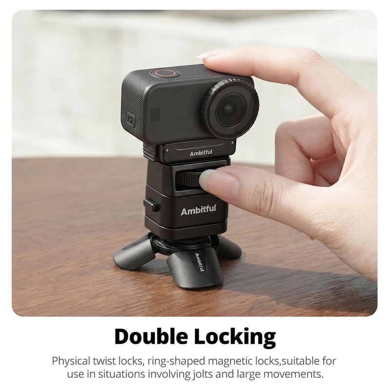 Ambitful MC1 Magnetic Quick Release Mount Adapter, 1/4 Inch Screw | Universal expansion adapter for cameras, LED lights, mini tripods kit