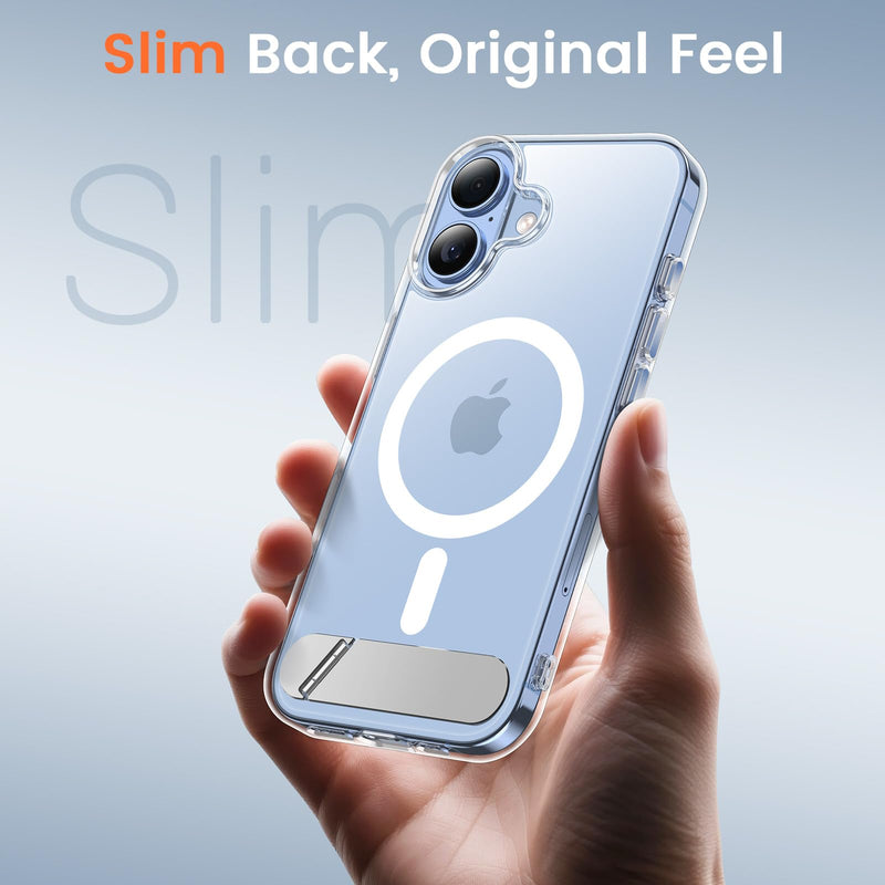 Magnetic for iPhone 17 Case with Stand Clear | (Screen Protector)(Compatible with MagSafe)(Military Grade Shockproof) Transparent Drop Protection Slim Phone Case,6.3"