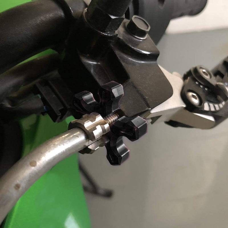 Clutch Adjustment Cable, Qiilu Motorcycle Clutch Screw,Universal CNC Aluminum Alloy Clutch Wire Adjustment Cable(Black)