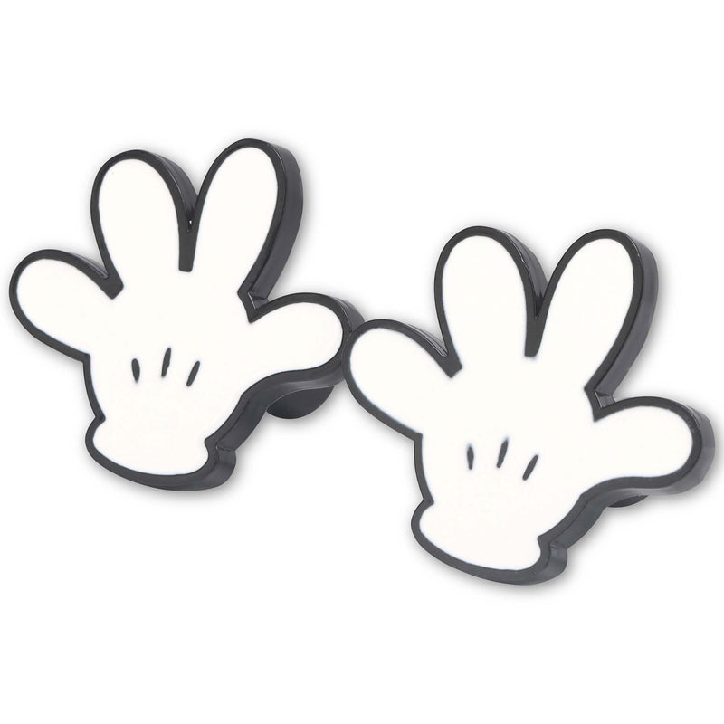 Open Road Brands Disney Mickey Mouse Hands Metal Knobs - Fun Mickey Mouse Knobs for Dresser or Cabinet - Pack of 2 White