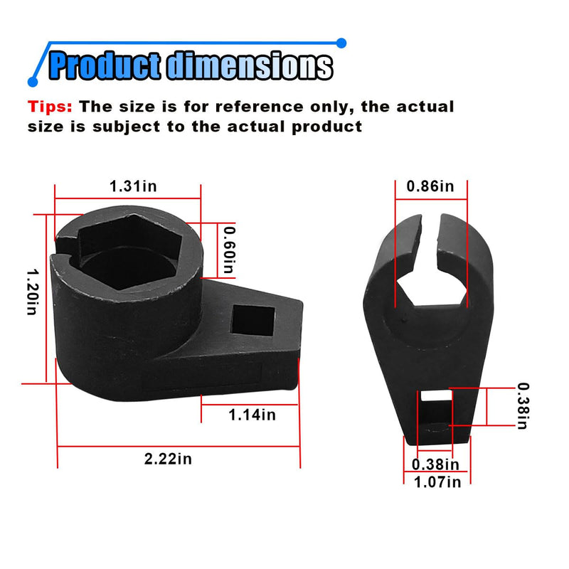 Automotive Offset Oxygen Sensor Socket, 3/8-Inch Drive, 7/8-Inch (22mm), Side Wire Gate Accesses Sensor for Protect Wire from Damage, Universal Removal Tool Car Accessories for Most Cars