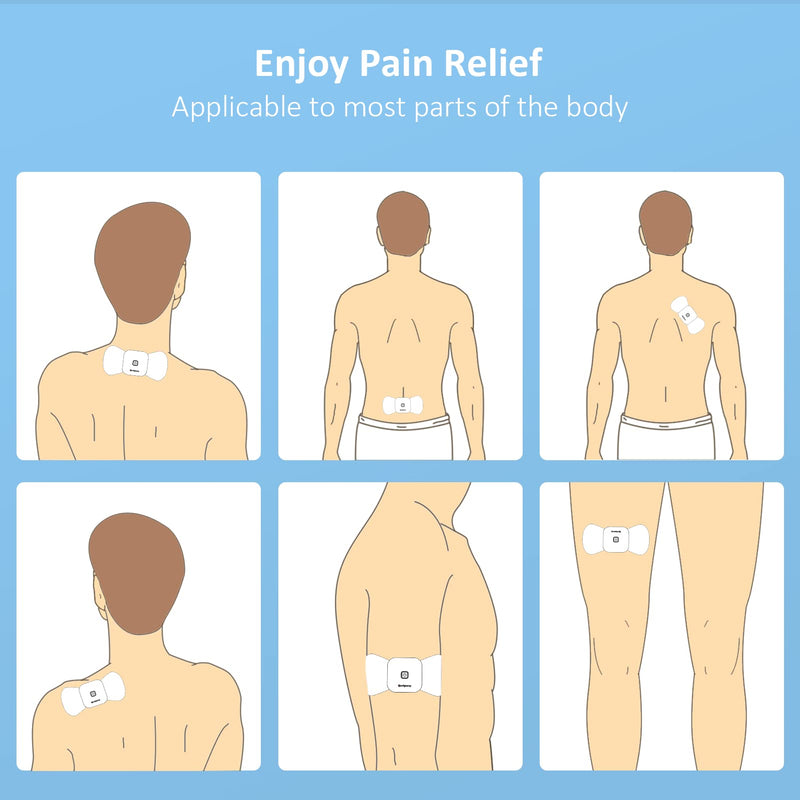 Comfytemp TENS Unit Replacement Pads only for K6101, 4 Pack Wireless TENS Pads, 5.1" x 2.4" Reusable Self Adhesive Electrodes with Premium Quality, Non-Irritating Design for Muscle Stimulator Therapy