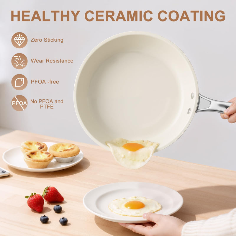 9.25" Ceramic Nonstick Pan | PFAS-Free, Easy Clean, Low-Heat Use 9.25 inch