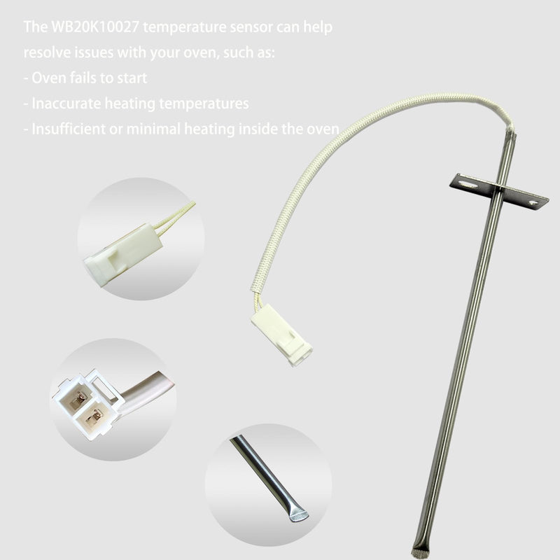OEM WB20K10027 GE Temperature Sensor Replacement Part for Oven Probe Compatible Models 1567161 EA2374070 AH2374070 PS2374070 1 Year Replacement Service