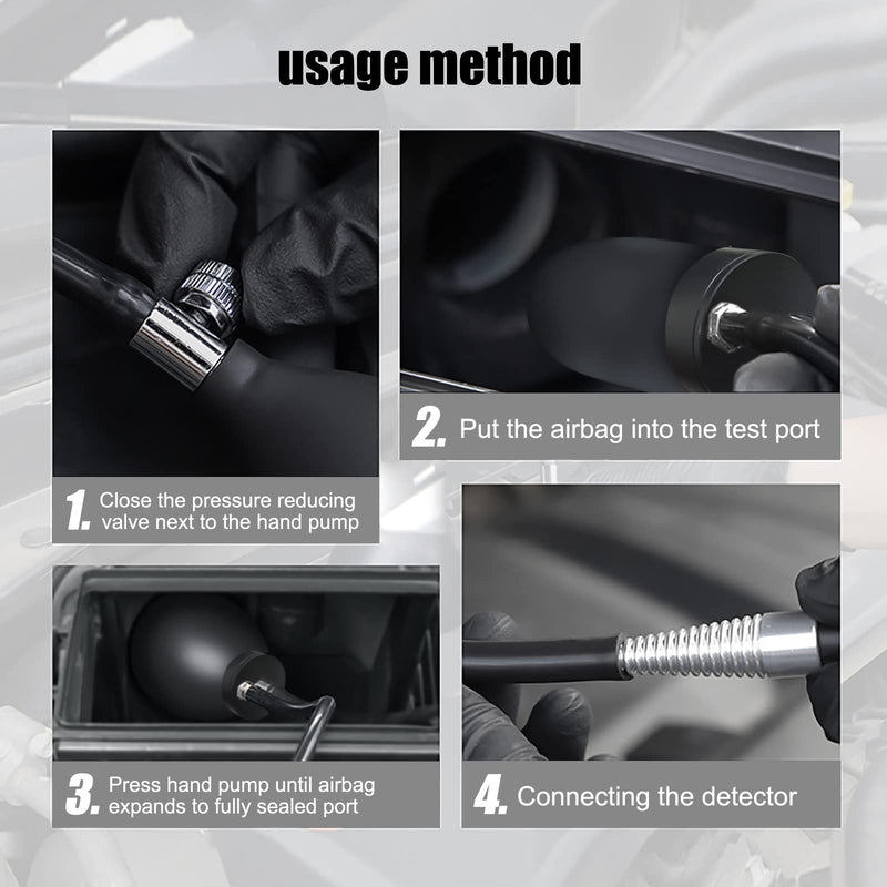 Universal Easy Quick Intake Adapter with Strong Sealing Expandable Bladder for 12V Vehicle Pipes Fuel Leakage Detector Diagnostic Tester, Vehicle Fuel Leakage Detector Diagnostic