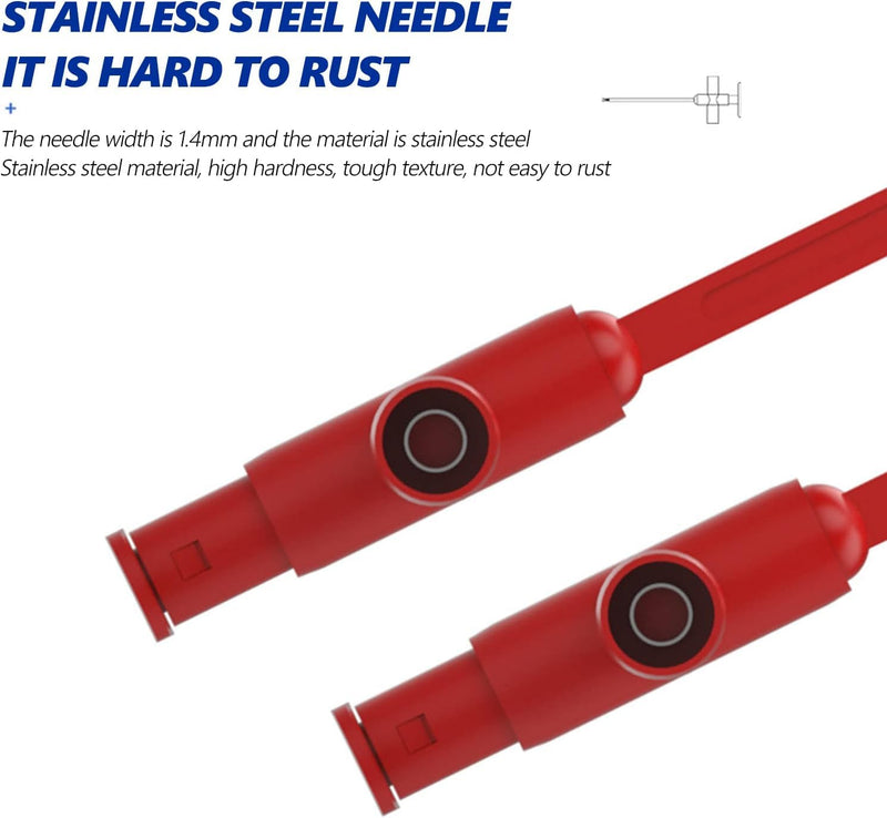 2PCS Puncture Probe P5010 Auto Repairing Multimeter Test Clip Car Testing Tool with 4mm Female Sockets for Car Repairing, Black and Red