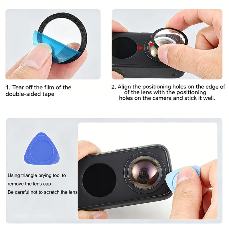 Lens Guards for Insta360 One X2, Dual Sticky Lens Protector Case PC Protective Lens Cover Action Camera Accessories [X2]
