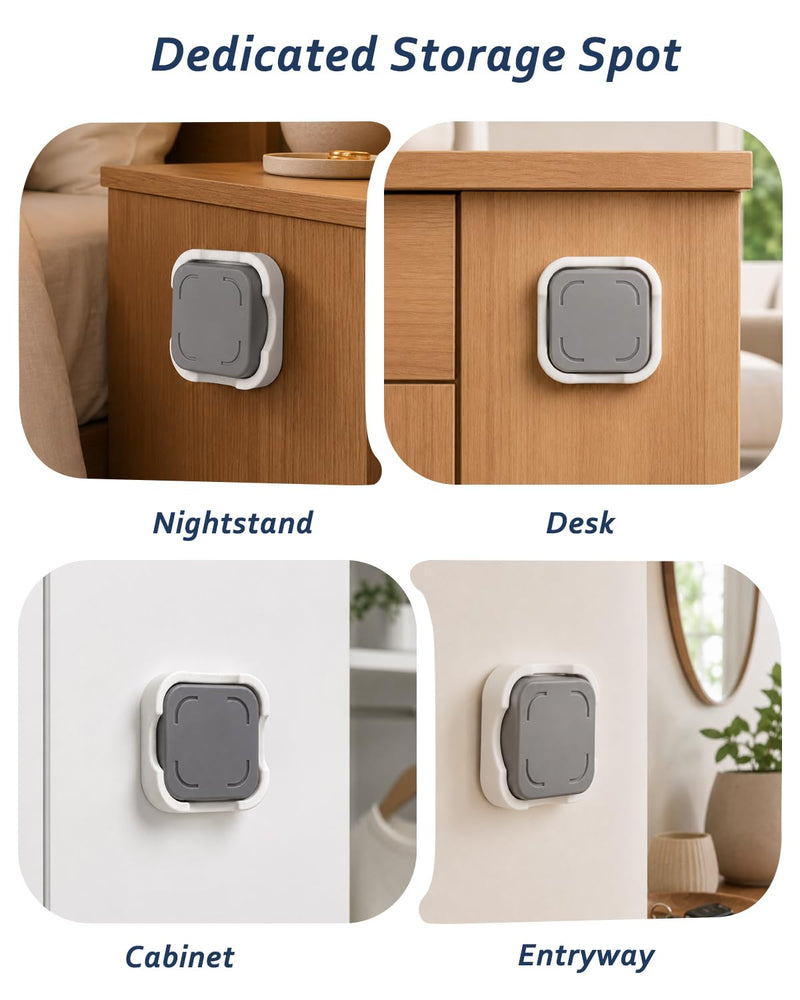 Tiga Phone Access Blocker Device Mount Compatible with Brick – Adhesive Wall & Desk Holder with Metal Plate, Dedicated Storage Mount for Daily Routine Organization