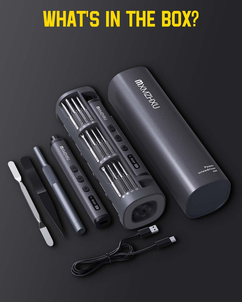 3.7V Mini Electric Screwdriver 78-in-1, Max 0.5N.m,Precision Screwdriver Set with 72 Magnetic Bits,5/32" Hex, Magnetic Storage, Repair Tool Kit forElectronics Computer, Phone, Glasses, Watch