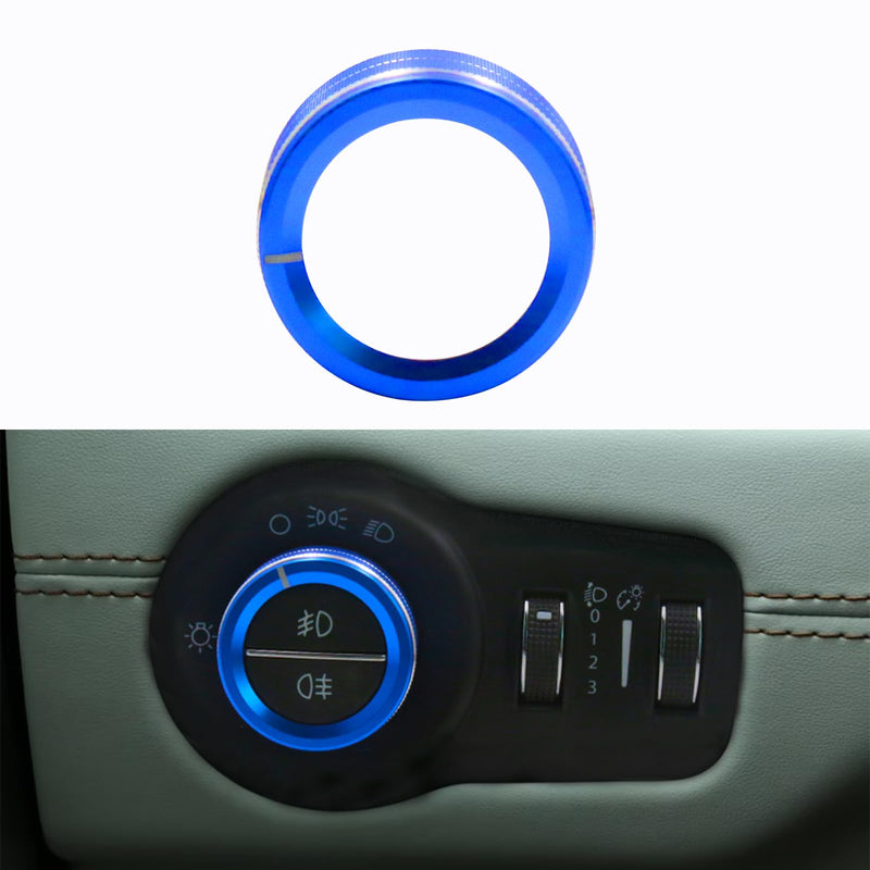 Fits for Jeep Compass 2022-2025 Headlight Air Conditioner Knob Trim Auto Parts(Compass,Blue) blue