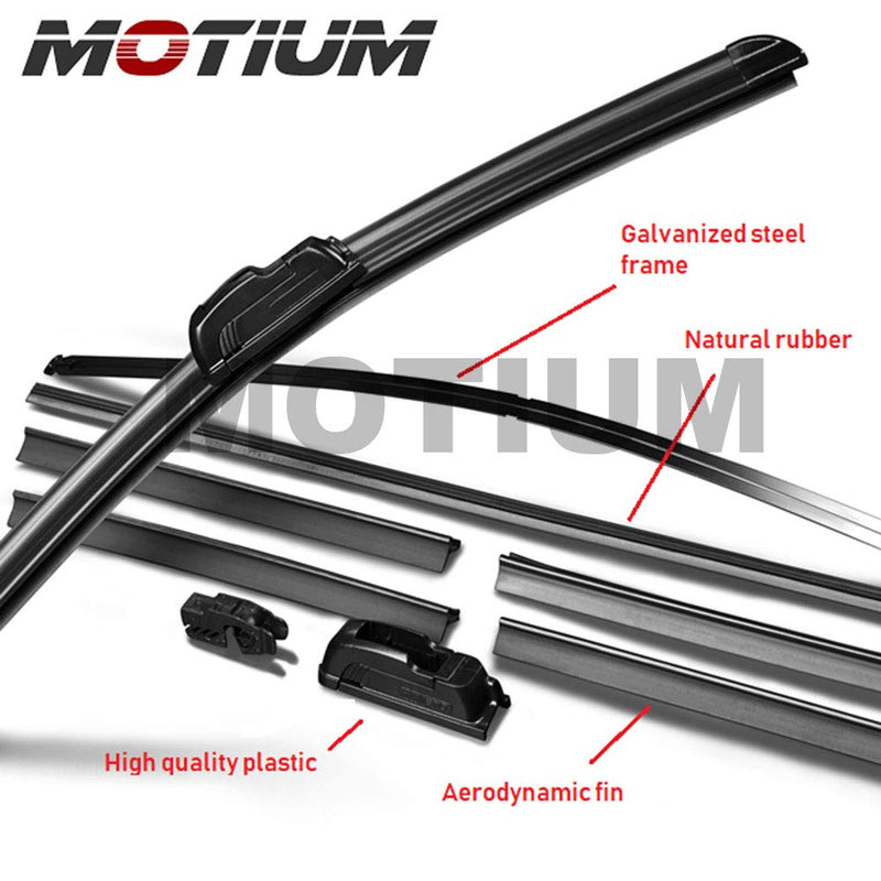 MOTIUM OEM QUALITY Premium All-Season Windshield Wiper Blades (22"+22" pair for front windshield) 22"+22" pair for front windshield