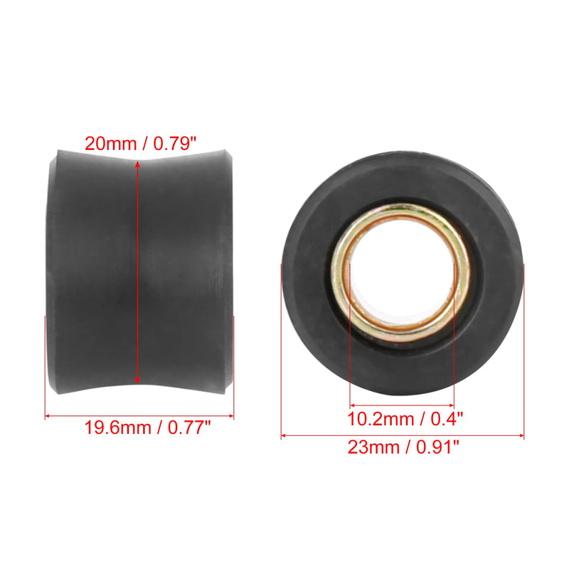 F FIERCE CYCLE 6pcs Motorcycle 10mm Inner Diameter Rear Shock Absorber Cushion Rubber Ring Shock Absorber Bushing