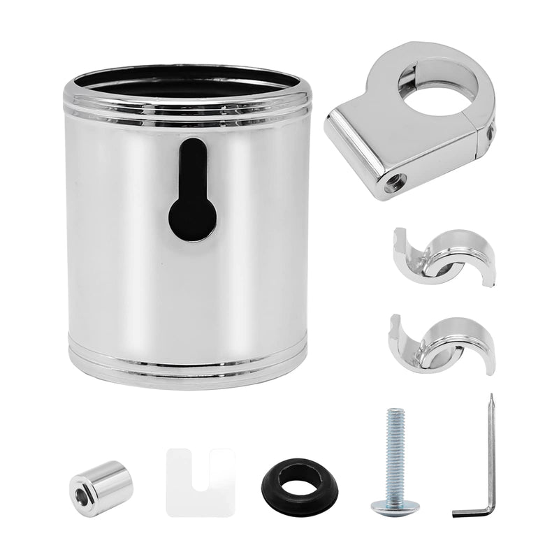 200 Chrome Handlebar Mount Motorcycle Metal Cup Holder Rotate 360 Degrees