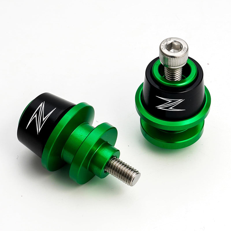Motorcycle M8 Swing Arm Spools Sliders CNC Swing Arm Stand Screw Swingarm Stand Paddock Compatible for Kawasaki Z900 Z650 Z400 Z500 Z800 Z1000 Z1000SX Z1000R ZX-6R ZX-10R Z 500 900 (Green) Green
