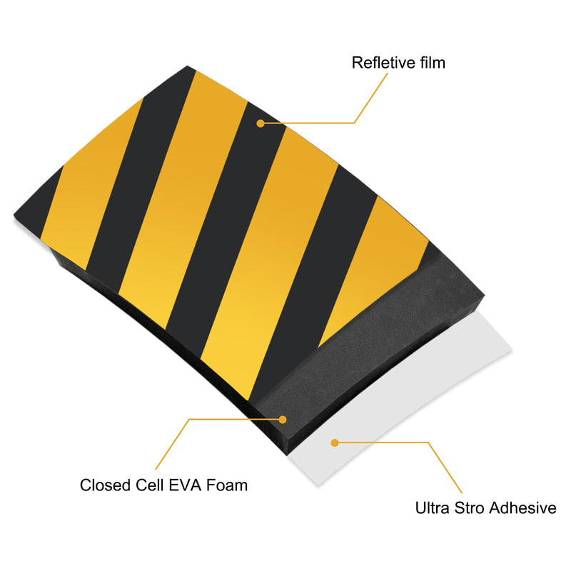 2pcs Garage Wall Guards Wall Protector Cover Yellow and Black Foam Wall Corner Guard for Parking Garages (Yellow+Black) Yellow+Black